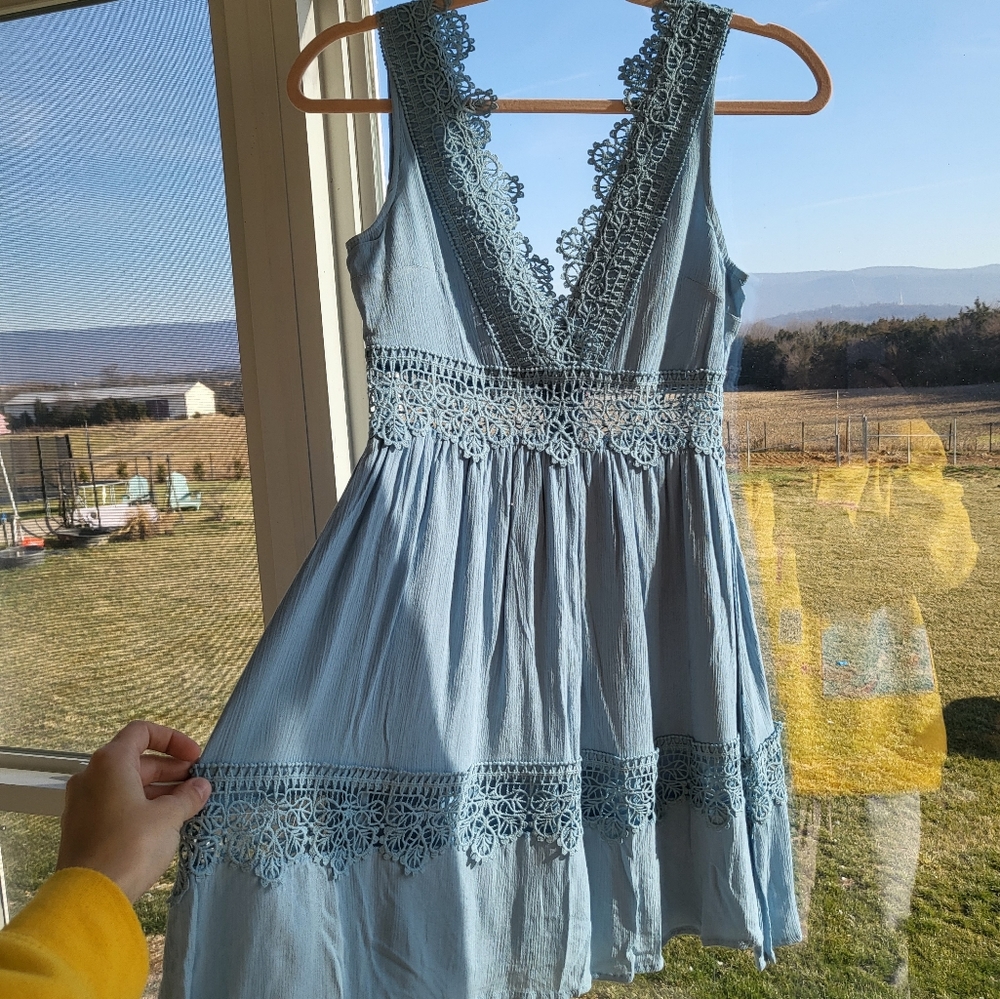 Blue mini dress